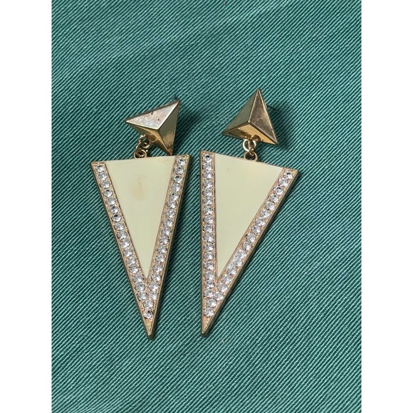 Vintage Jewelry - Vintage 🌸 1980s Triangle Dangle Earrings
